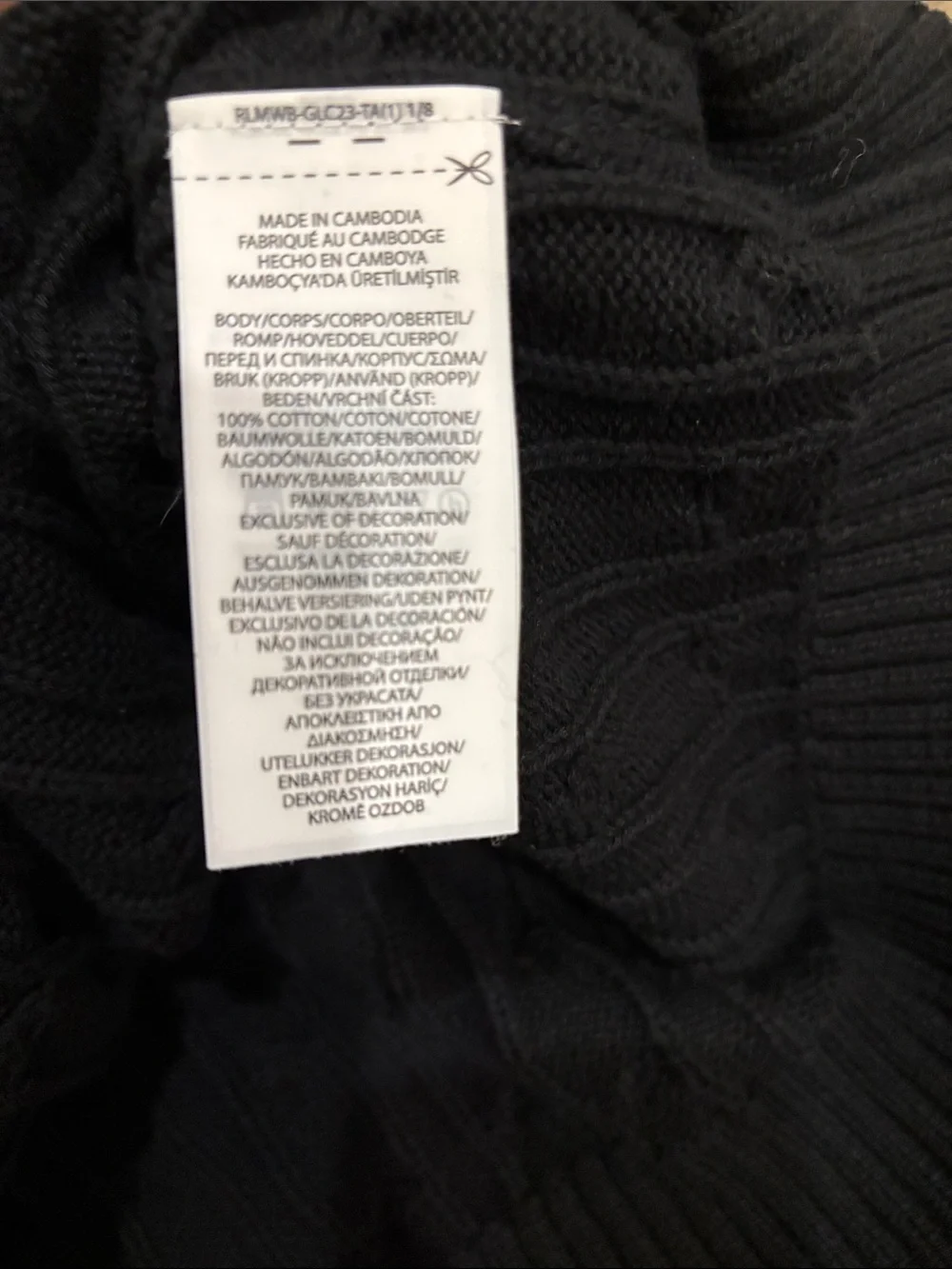 Polo by Ralph Lauren Black Cable Knit V-Neck Sweater Vest with Red Pony